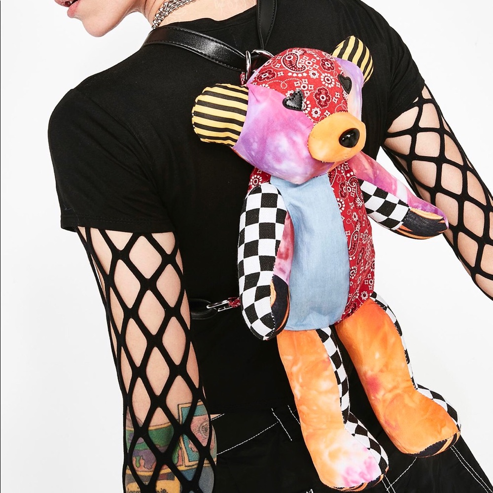Dolls Kill Teddy Bear Backpack - Patched Up